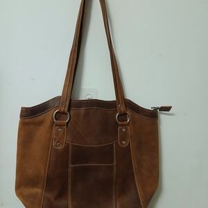 Elegant Brown Leather Tote Bag